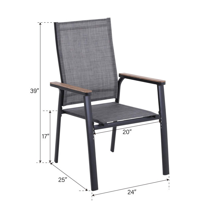 Lark Manor Mcgahan Stacking Aluminum Patio Dining Armchair & Reviews